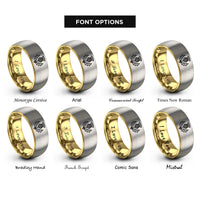 font options for inside engraving on gold & gray thistle scotland rings