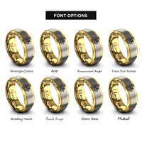 font options for inside engraving on gold & grey thistle scotland rings
