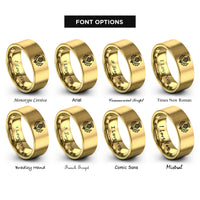 font options for inside engraving on gold thistle scotland rings