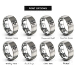 font options for inside engraving on gray thistle scotland rings