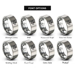 font options for inside engraving on grey thistle scotland rings