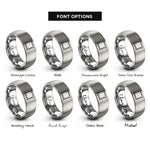 font options for inside engraving on gray thorn vine border rings