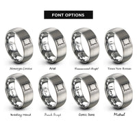 font options for inside engraving on gray thorn vine border rings
