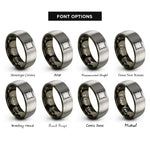 font options for inside engraving on gunmetal & gray thorn vine border rings