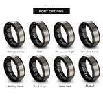 font options for inside engraving on black & gray thorn wrapped cross rings