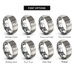 font options for inside engraving on silver thorn wrapped cross rings
