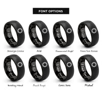 font options for inside engraving on black thorns circle rings