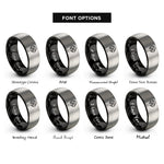 font options for inside engraving on black & gray thorns cross rings