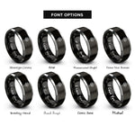 font options for inside engraving on black & silver thorns cross rings
