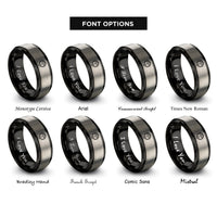 font options for inside engraving on black & gray thorns cross rings
