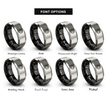 font options for inside engraving on black & silver thorns cross rings