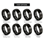 font options for inside engraving on black thorns cross rings