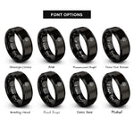 font options for inside engraving on black thorns cross rings