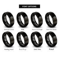 font options for inside engraving on black thorns cross rings