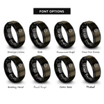 font options for inside engraving on gunmetal & black thorns cross rings
