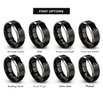 font options for inside engraving on black & gray thoroughbred rings