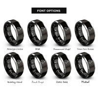 font options for inside engraving on black & gray thoroughbred rings