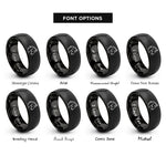 font options for inside engraving on black thoroughbred rings