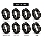 font options for inside engraving on black thoroughbred rings