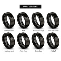 font options for inside engraving on black thoroughbred rings
