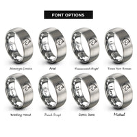 font options for inside engraving on silver thoroughbred rings