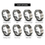font options for inside engraving on silver thoroughbred rings
