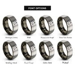 font options for inside engraving on gunmetal & grey thoroughbred rings
