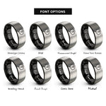 font options for inside engraving on black & grey thought bubble rings