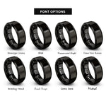 font options for inside engraving on black thread snips rings