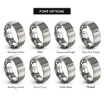font options for inside engraving on silver thread snips rings