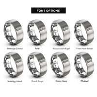 font options for inside engraving on silver thread snips rings