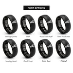 font options for inside engraving on black threaded bolt pattern rings