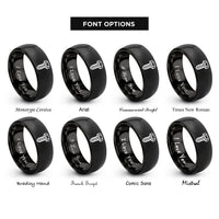 font options for inside engraving on black threaded bolt pattern rings