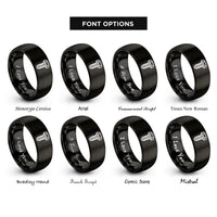 font options for inside engraving on black threaded bolt pattern rings