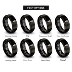 font options for inside engraving on black threaded bolt pattern rings