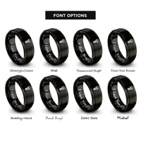 font options for inside engraving on black threaded bolt pattern rings