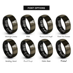 font options for inside engraving on gunmetal & black threaded bolt pattern rings