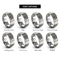font options for inside engraving on gray threaded insert rings