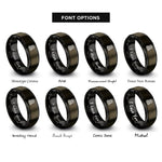 font options for inside engraving on gunmetal & black threaded insert rings
