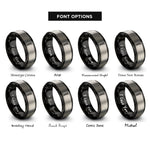 font options for inside engraving on black & gray threaded rod rings