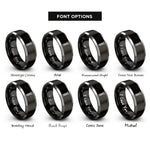 font options for inside engraving on black & gray threaded rod rings