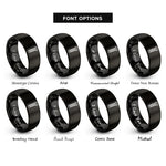 font options for inside engraving on black threaded rod rings
