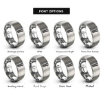 font options for inside engraving on grey threaded rod rings