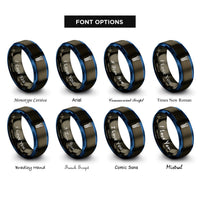font options for inside engraving on gunmetal & blue threaded rod rings