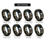 font options for inside engraving on gunmetal & blue threaded rod rings