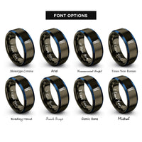font options for inside engraving on gunmetal & blue threaded rod rings