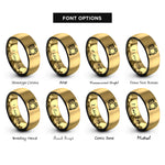 font options for inside engraving on black & gold throttle rings