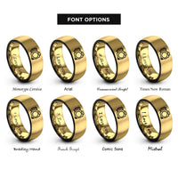 font options for inside engraving on black & gold throttle rings