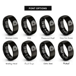 font options for inside engraving on black throttle rings