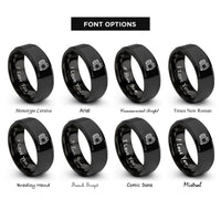 font options for inside engraving on black throttle rings